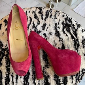 Christian Louboutin 36.5 suede pink shameless